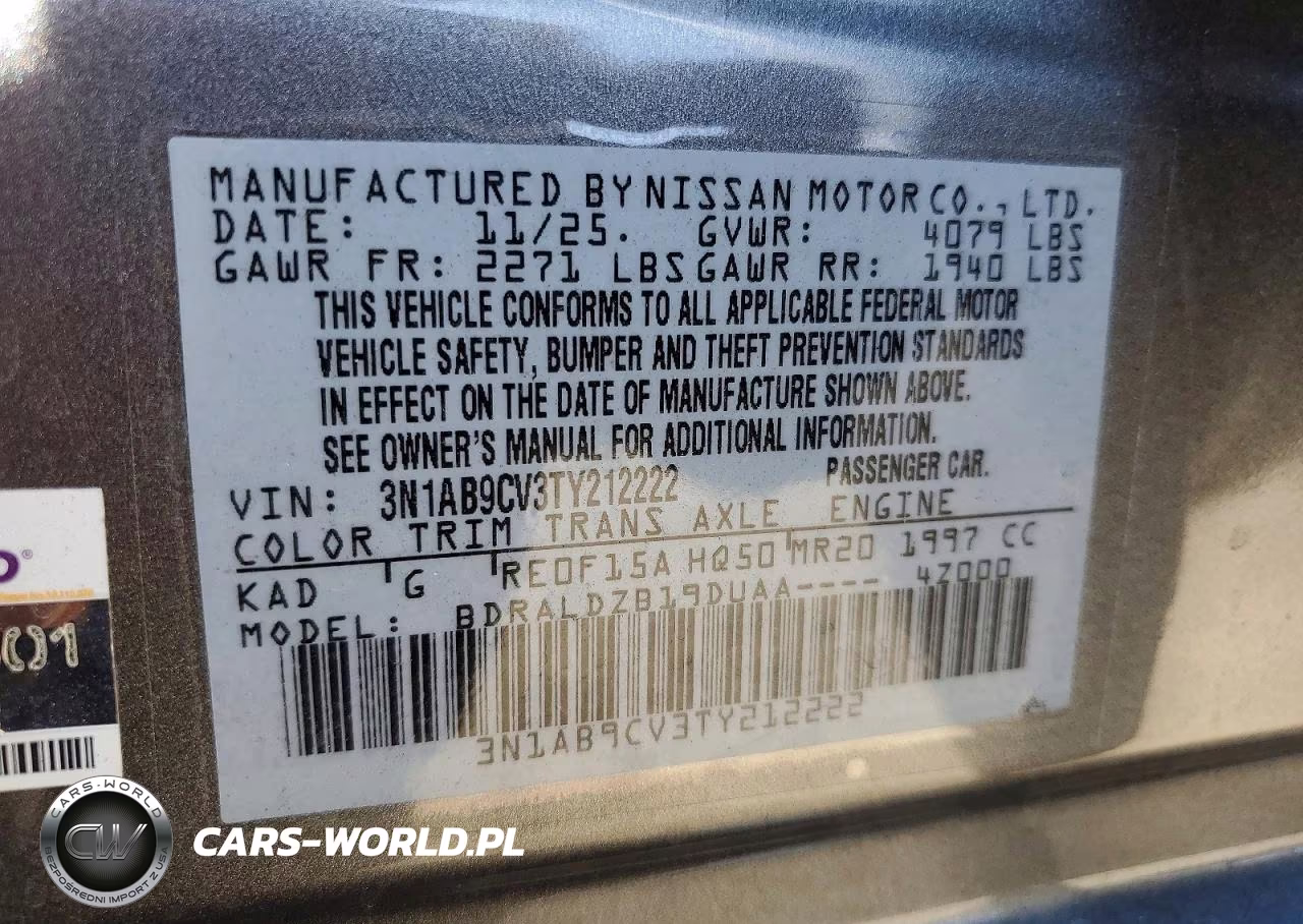 2026 Nissan Sentra Sv VIN:3N1AB9CV3TY212222 - 12