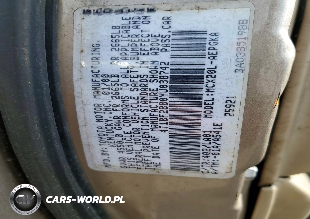 2000 Toyota Avalon Xls VIN:4T1BF28B0YU038742 - 12