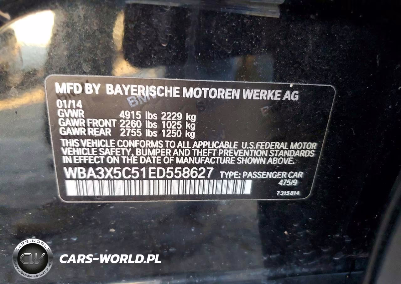 2014 BMW 328 Xigt VIN:WBA3X5C51ED558627 - 12