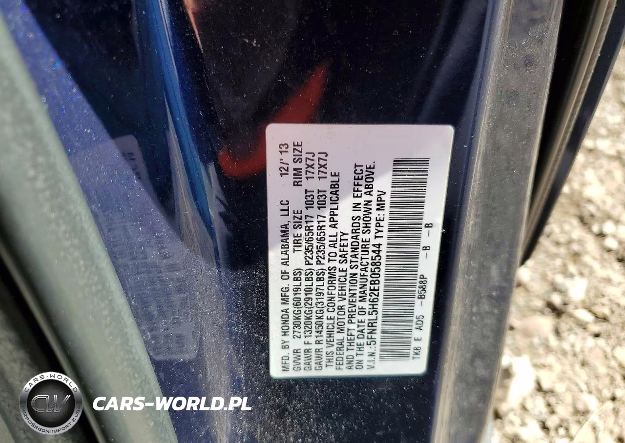 2014 Honda Odyssey Exl VIN:5FNRL5H62EB058544 - 13