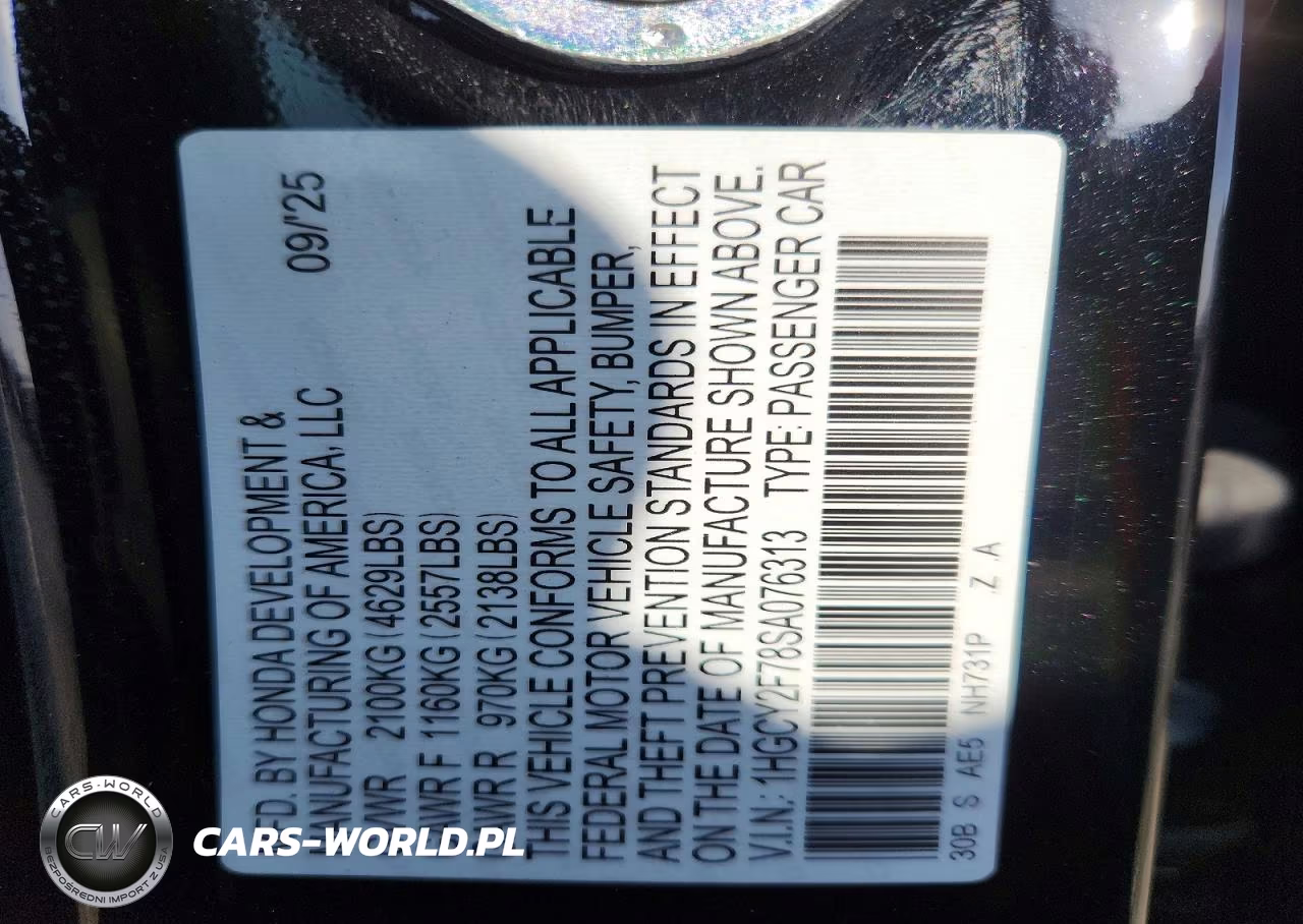 2025 Honda Accord Hybrid Sport-L VIN:1HGCY2F78SA076313 - 12
