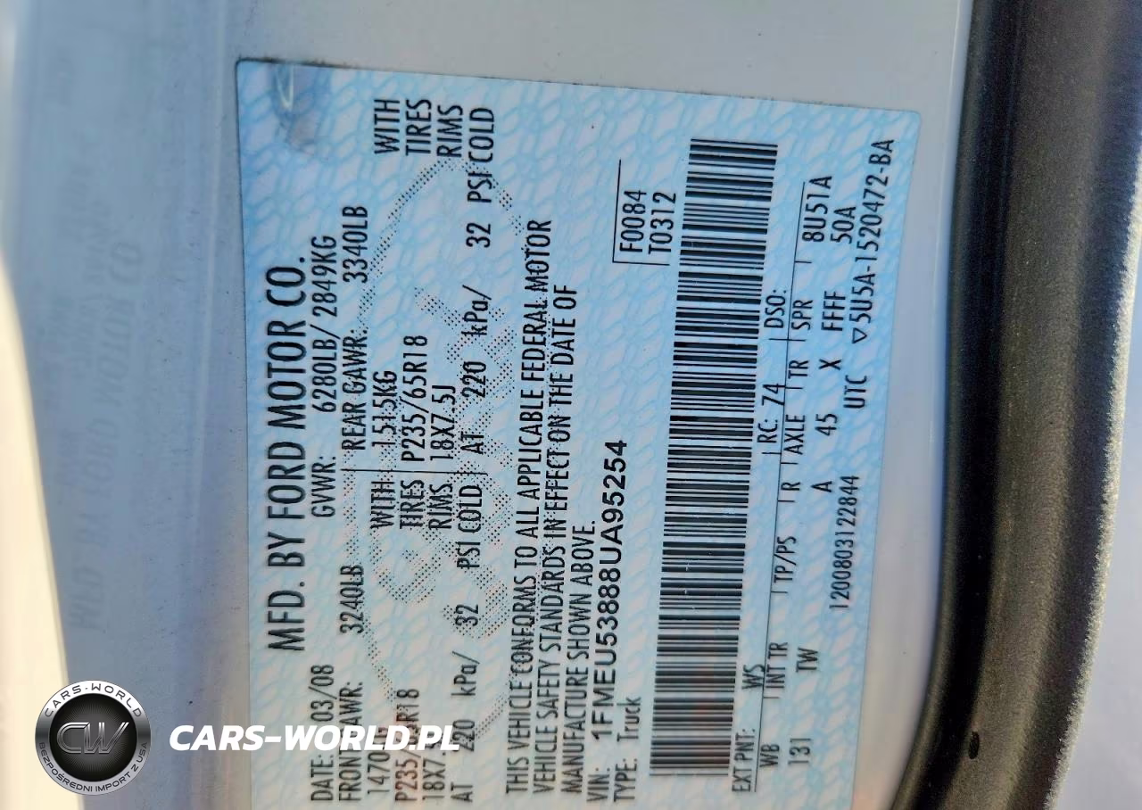 2008 Ford Explorer Sport Trac Limited VIN:1FMEU53888UA95254 - 12