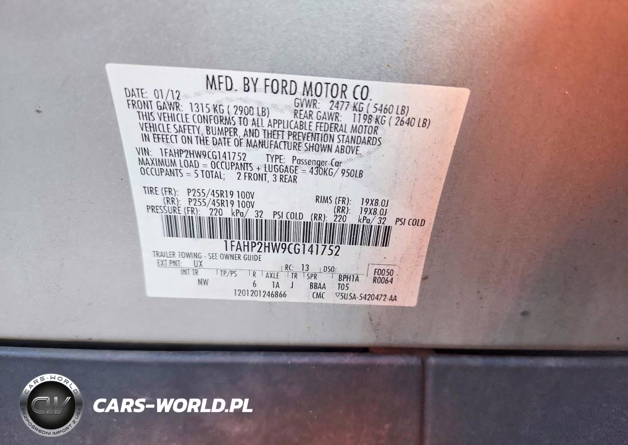 2012 Ford Taurus Sel VIN:1FAHP2HW9CG141752 - 12