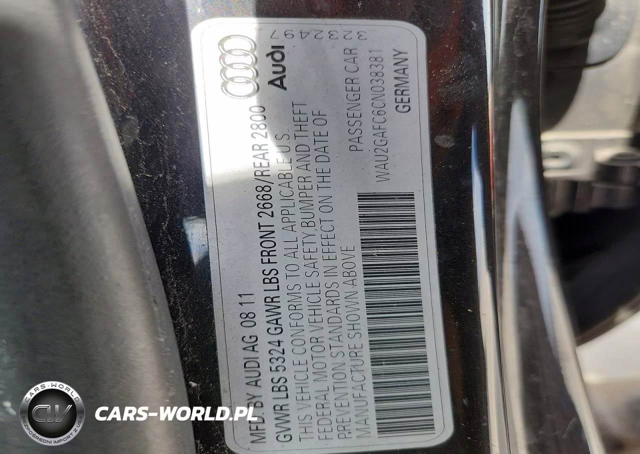 2012 Audi A7 Prestige VIN:WAU2GAFC6CN038381 - 12