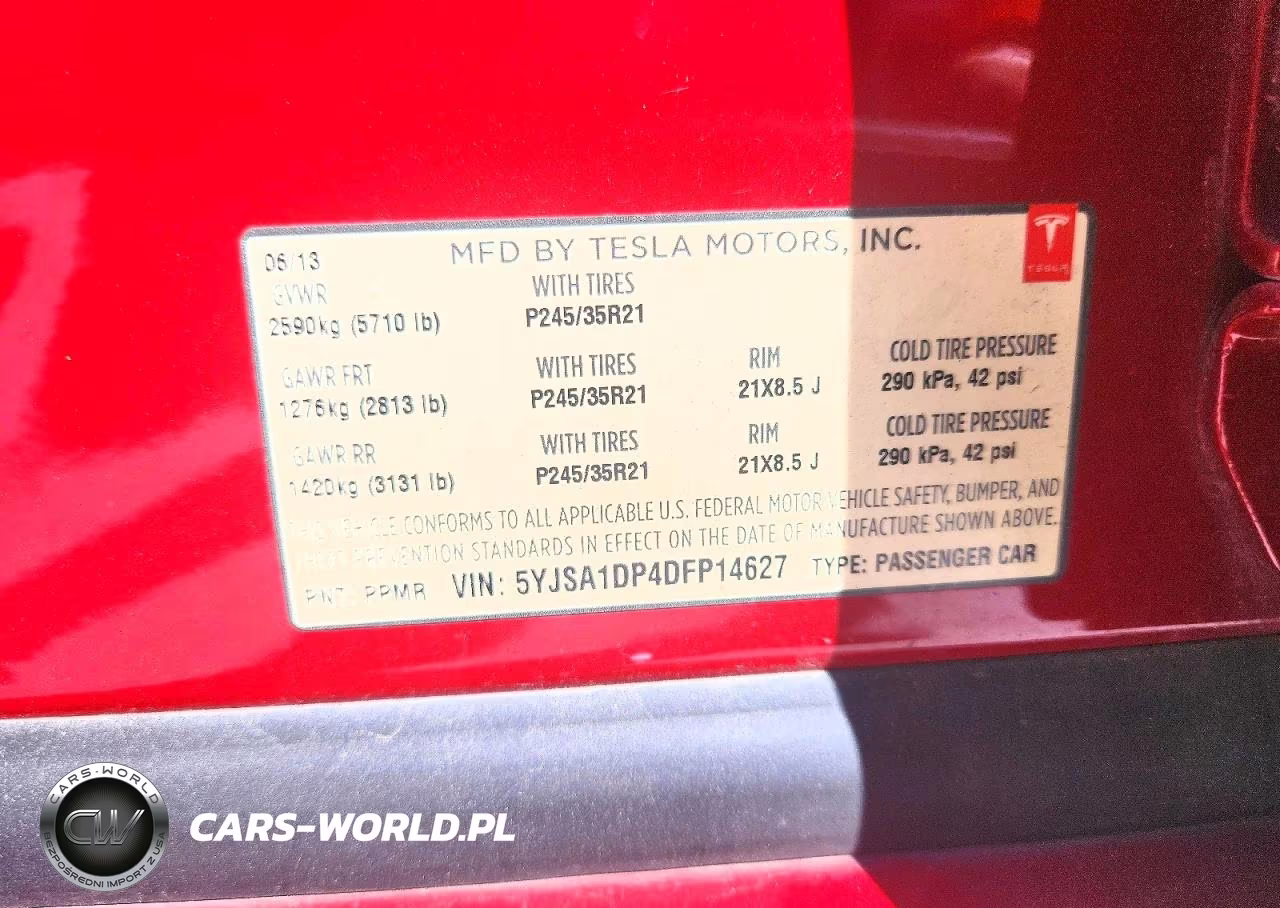 2013 Tesla Model S VIN:5YJSA1DP4DFP14627 - 13