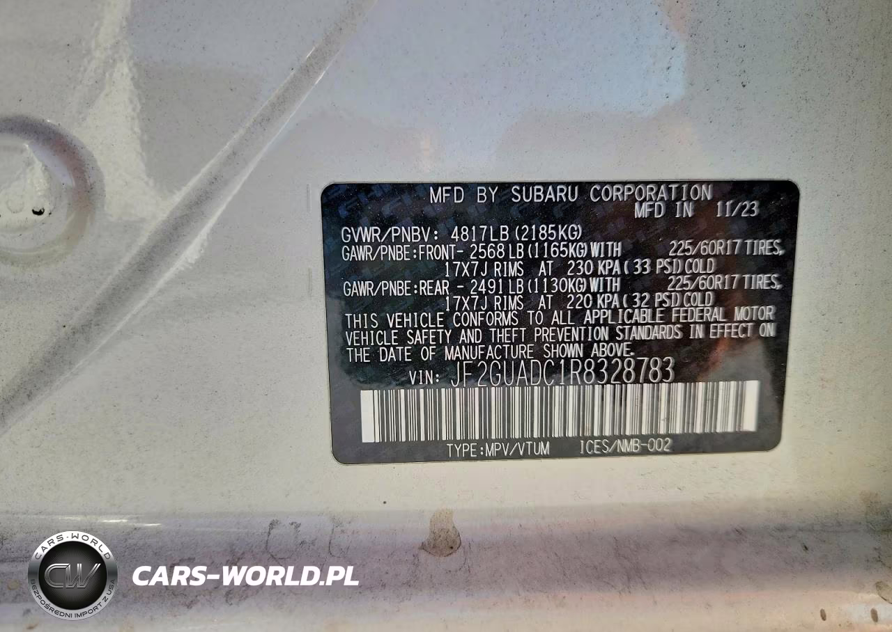 2024 Subaru Crosstrek Premium VIN:JF2GUADC1R8328783 - 14