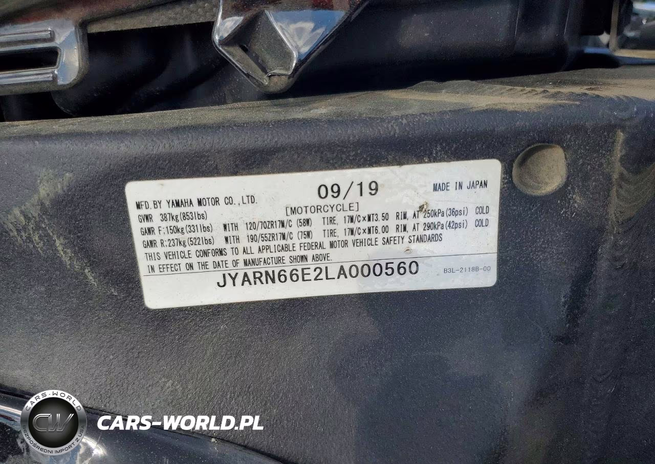 2020 Yamaha Yzfr1 VIN:JYARN66E2LA000560 - 9