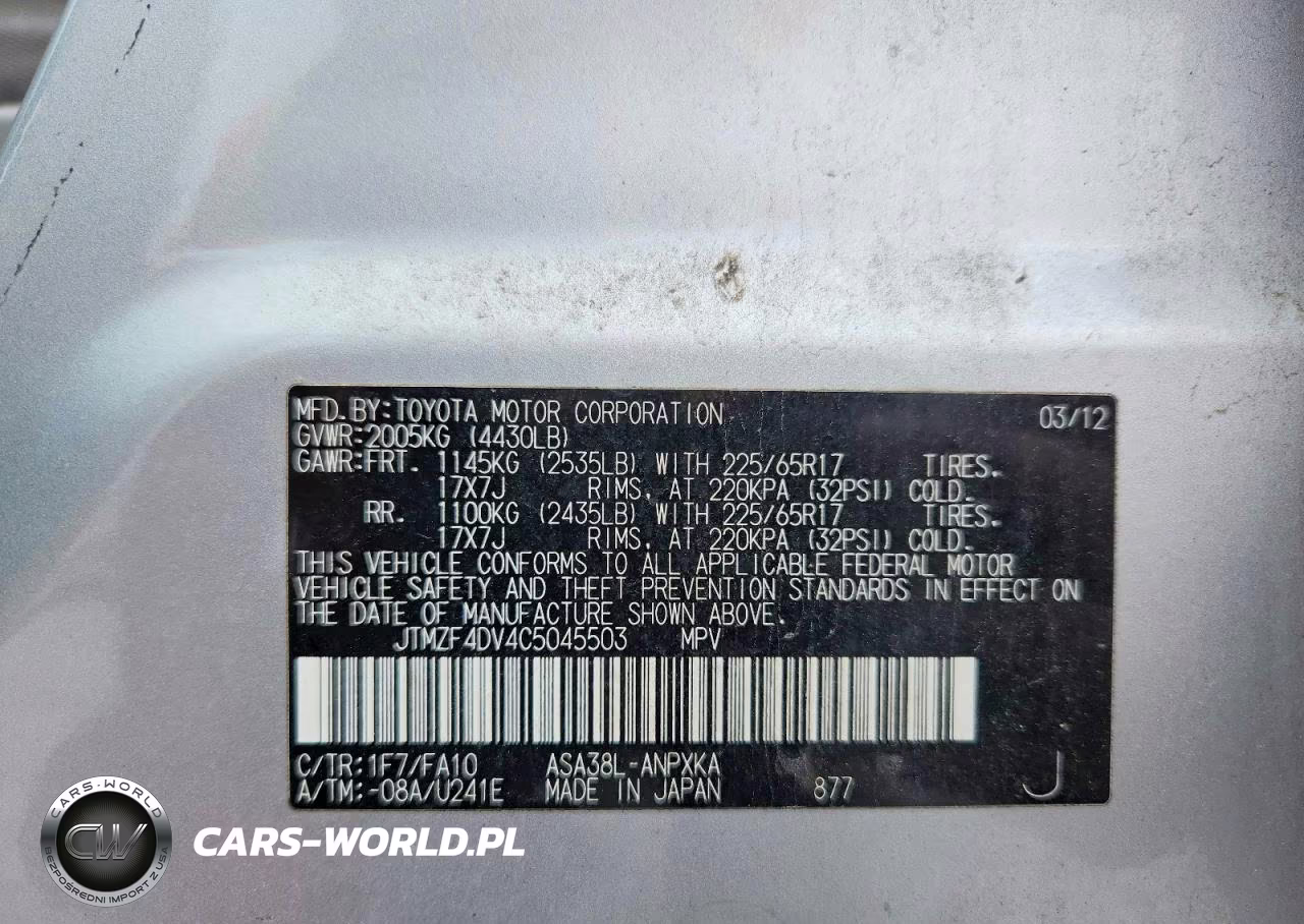 2012 Toyota Rav4 Base VIN:JTMZF4DV4C5045503 - 13
