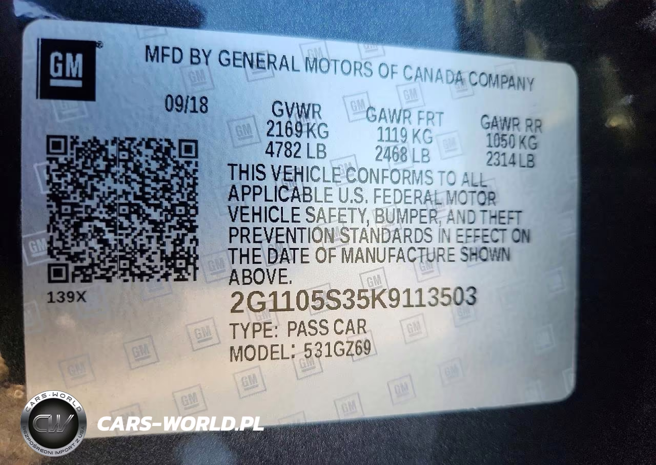 2019 Chevrolet Impala Premier VIN:2G1105S35K9113503 - 12