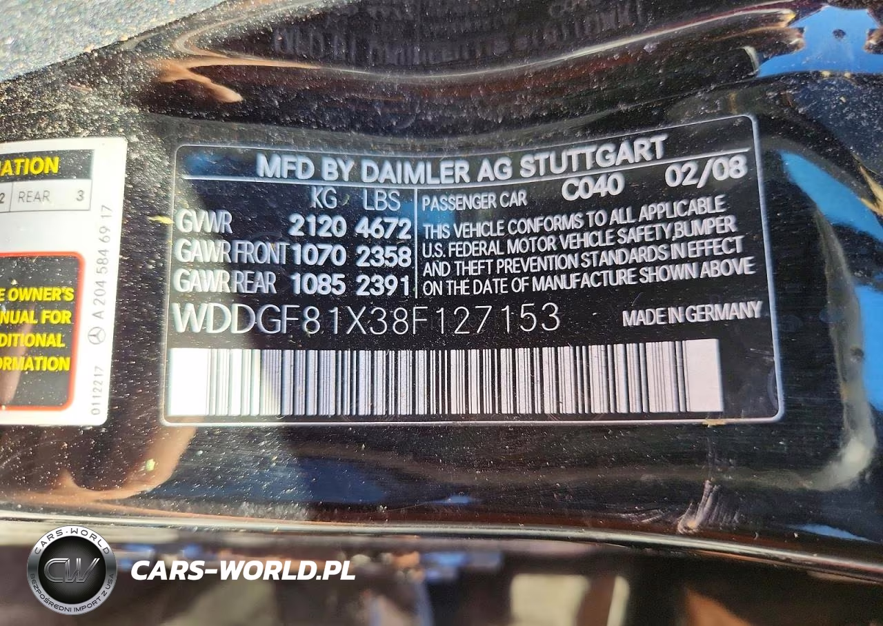 2008 Mercedes-Benz C 300 4Matic VIN:WDDGF81X38F127153 - 13