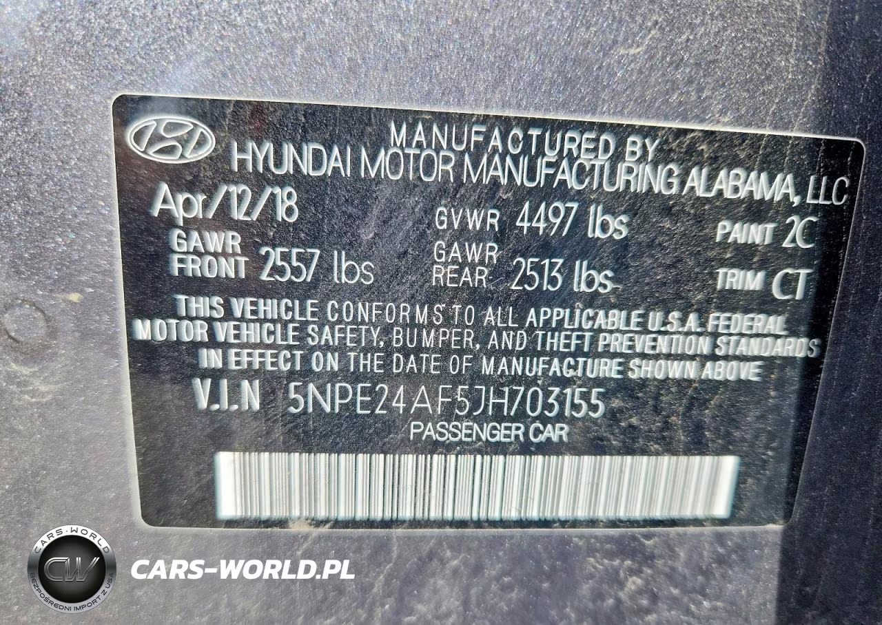 2018 Hyundai Sonata Se VIN:5NPE24AF5JH703155 - 12