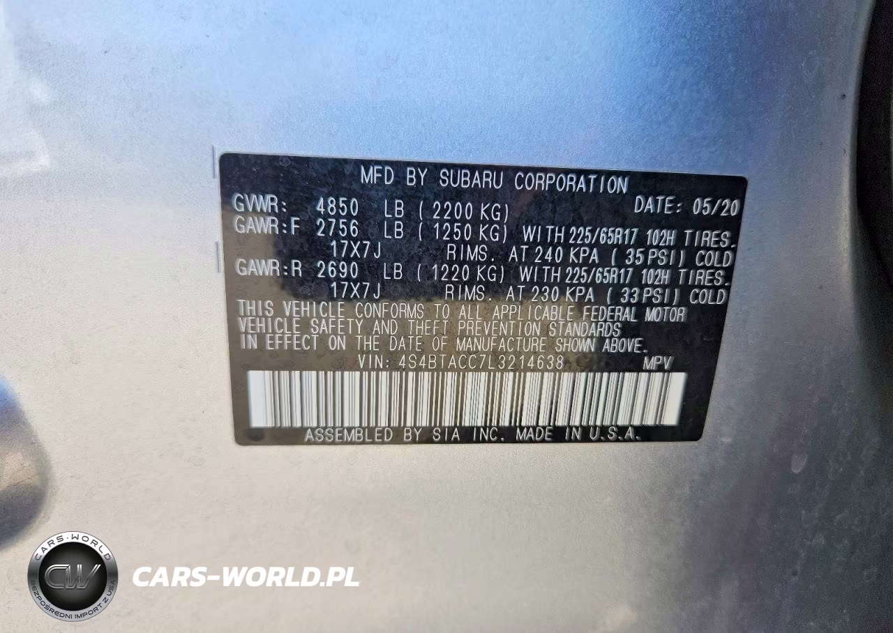 2020 Subaru Outback Premium VIN:4S4BTACC7L3214638 - 13