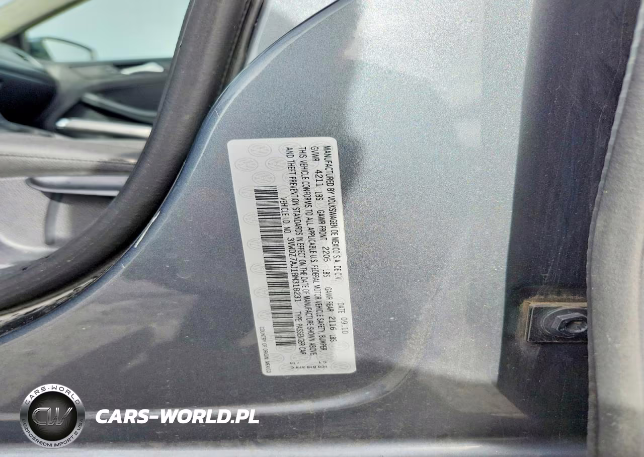 2011 Volkswagen Jetta Se VIN:3VWDZ7AJ1BM318231 - 12