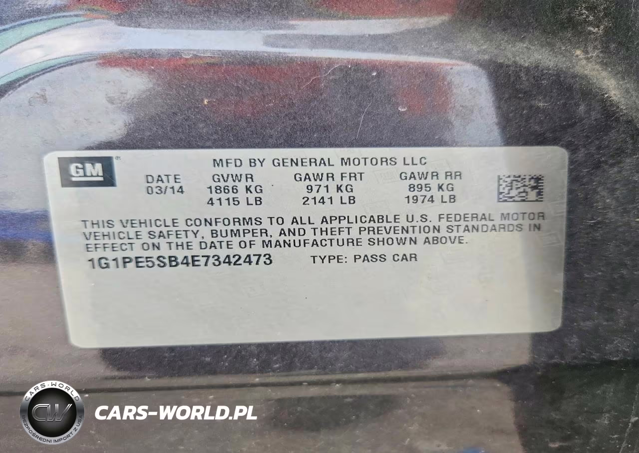 2014 Chevrolet Cruze Lt VIN:1G1PE5SB4E7342473 - 12