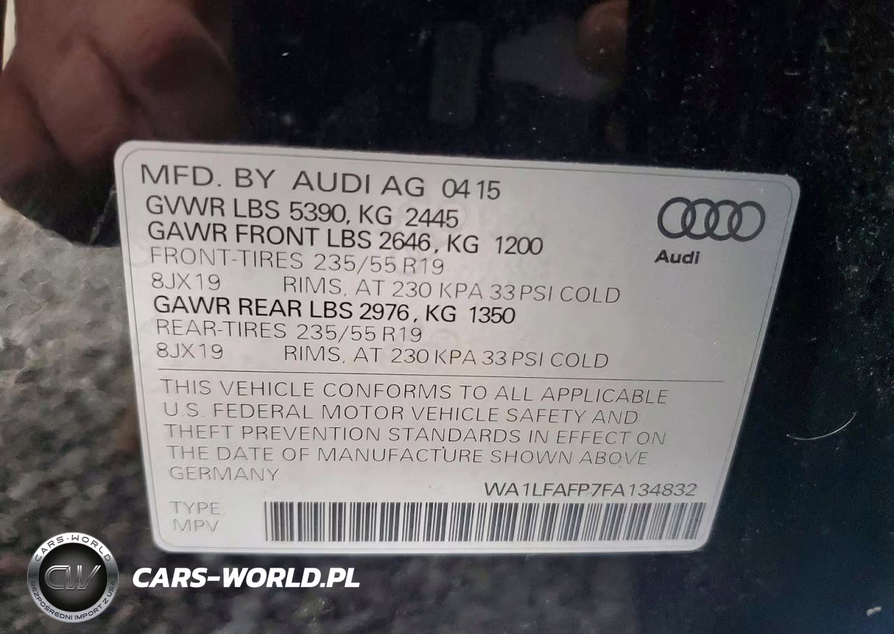 2015 Audi Q5 Premium Plus VIN:WA1LFAFP7FA134832 - 13