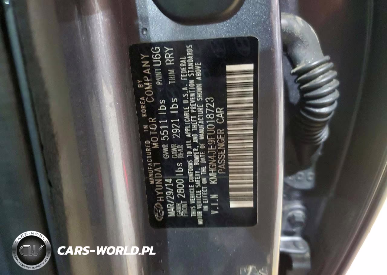 2015 Hyundai Genesis 3.8L VIN:KMHGN4JE9FU018723 - 12