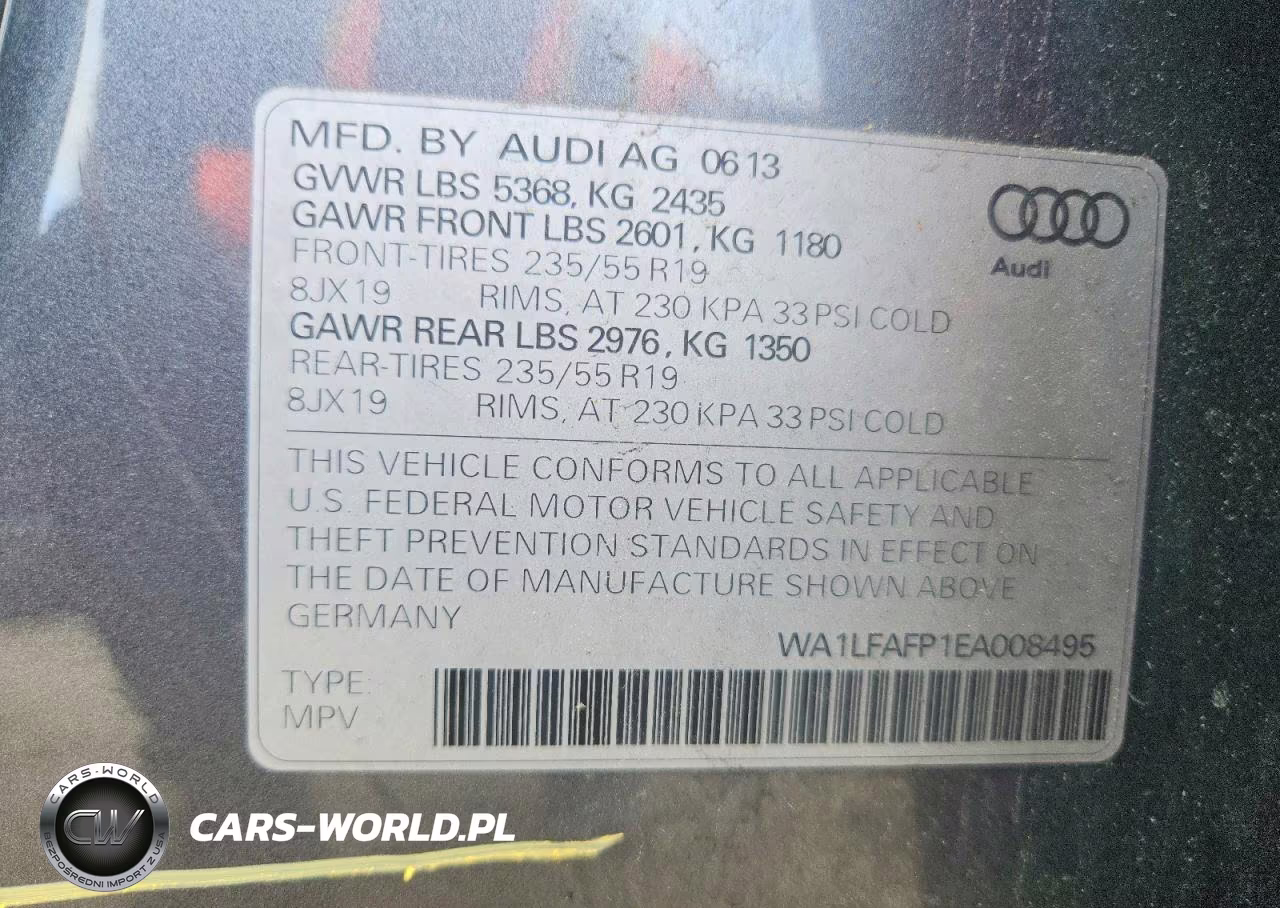 2014 Audi Q5 Premium Plus VIN:WA1LFAFP1EA008495 - 14