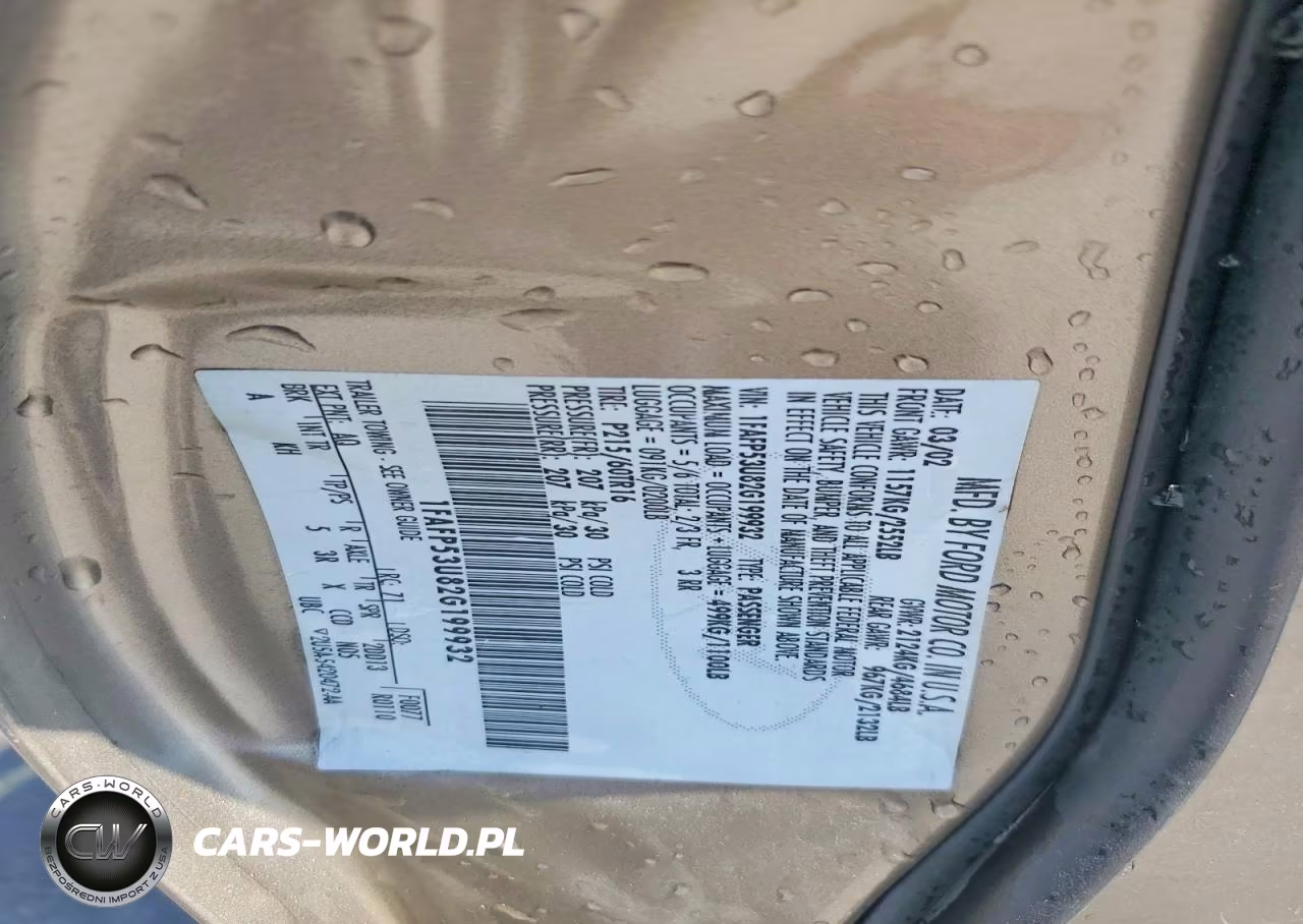 2002 Ford Taurus Se VIN:1FAFP53U82G199932 - 12