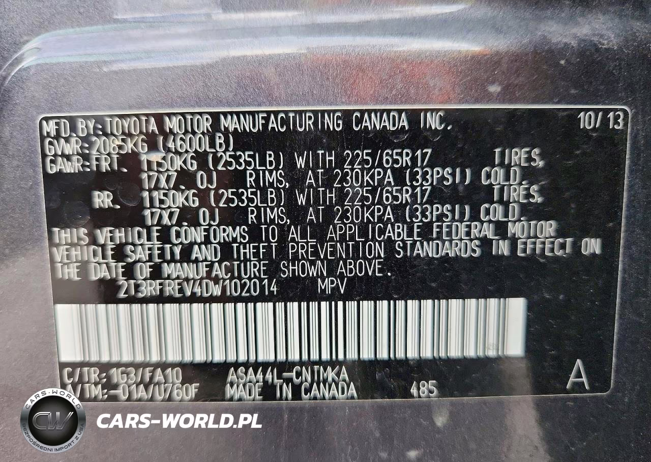 2013 Toyota Rav4 Xle VIN:2T3RFREV4DW102014 - 13