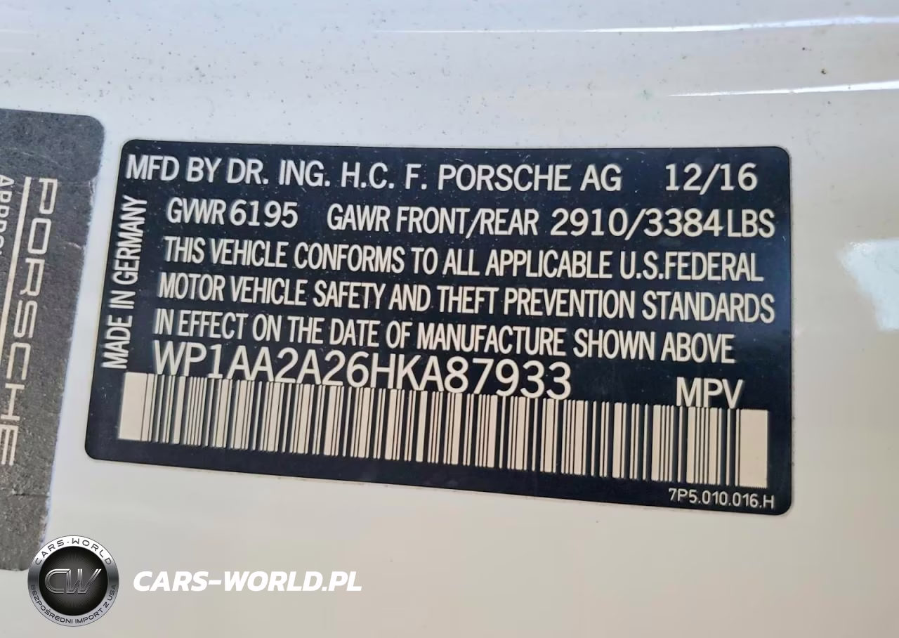 2017 Porsche Cayenne VIN:WP1AA2A26HKA87933 - 14