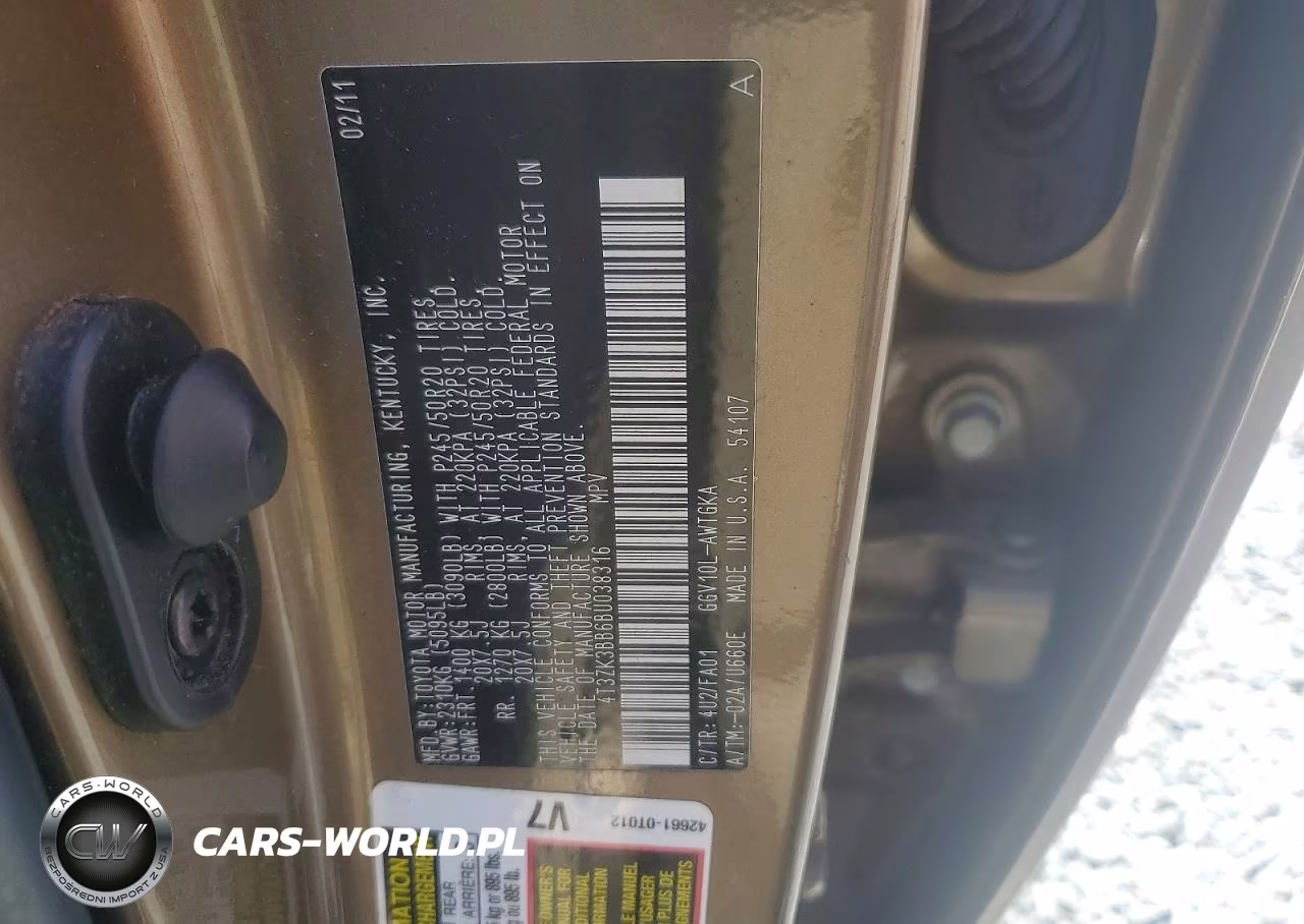 2011 Toyota Venza Fwd V6 VIN:4T3ZK3BB6BU038316 - 13