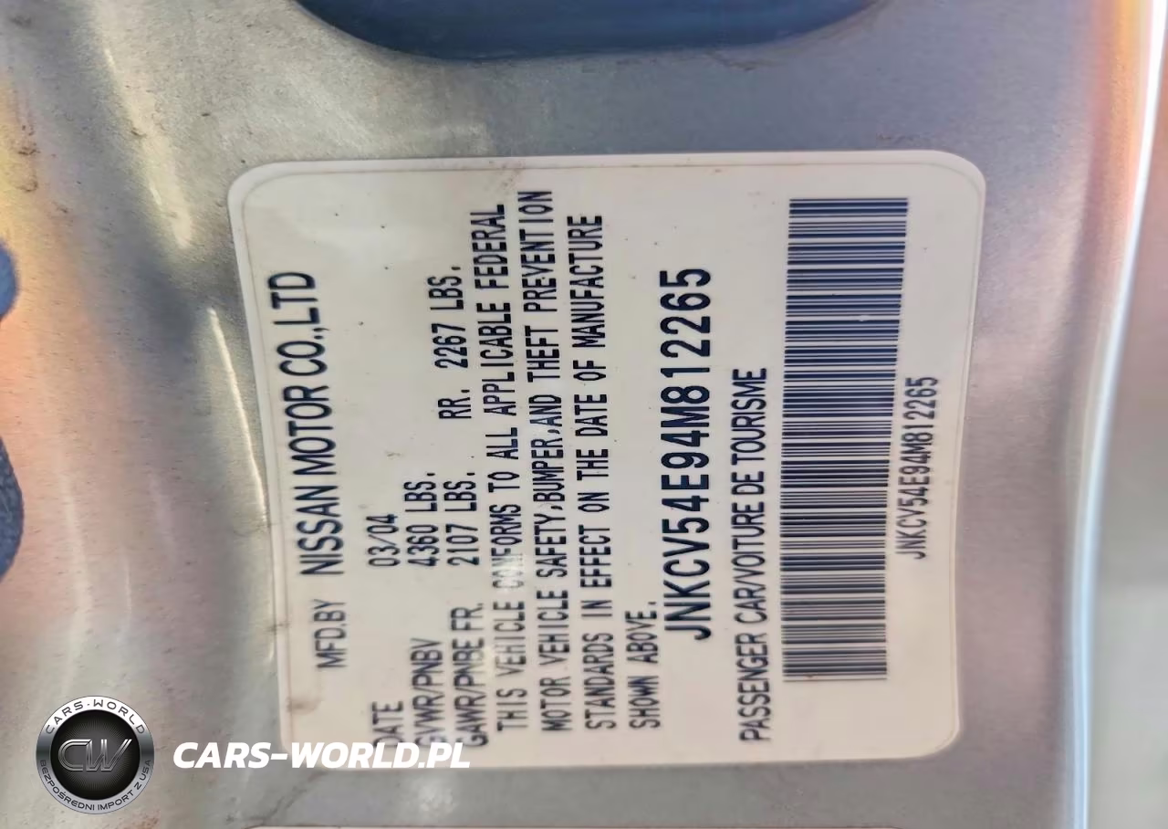 2004 Infiniti G35 Base VIN:JNKCV54E94M812265 - 13