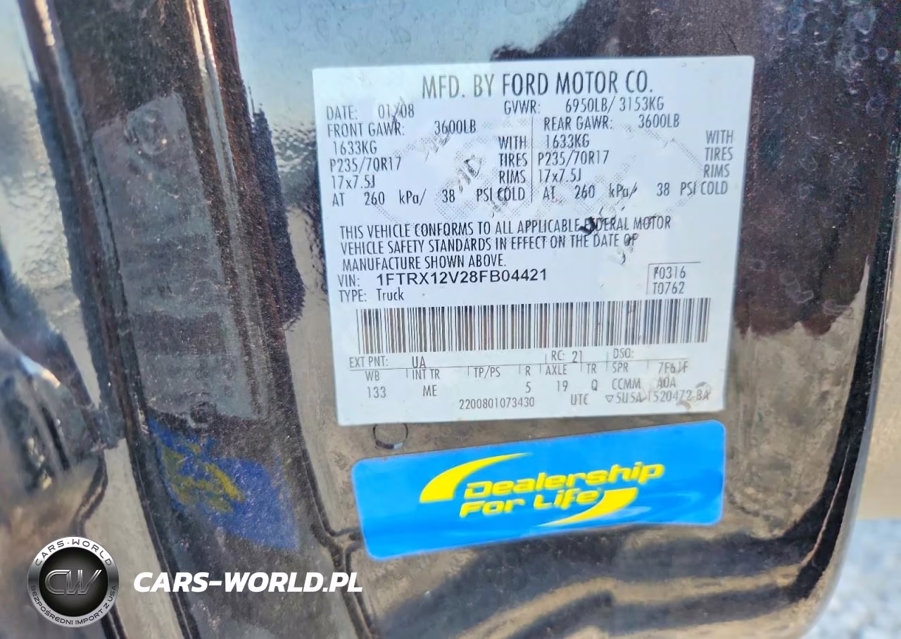 2008 Ford F150 VIN:1FTRX12V28FB04421 - 12