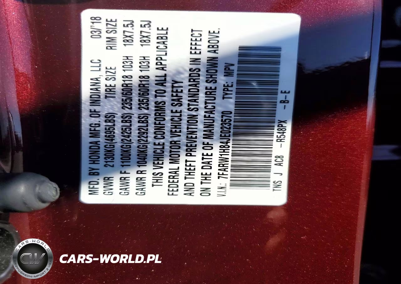 2018 Honda Cr-V Exl VIN:7FARW1H84JE023570 - 13
