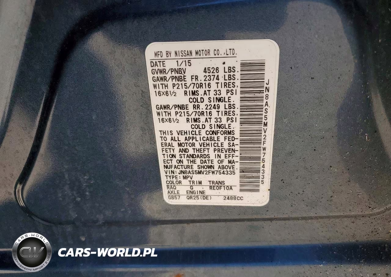 2015 Nissan Rogue Select S VIN:JN8AS5MV2FW754335 - 13