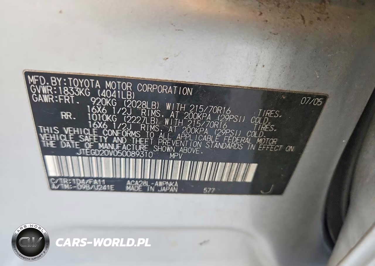 2005 Toyota Rav4 Base VIN:JTEGD20V050089310 - 13