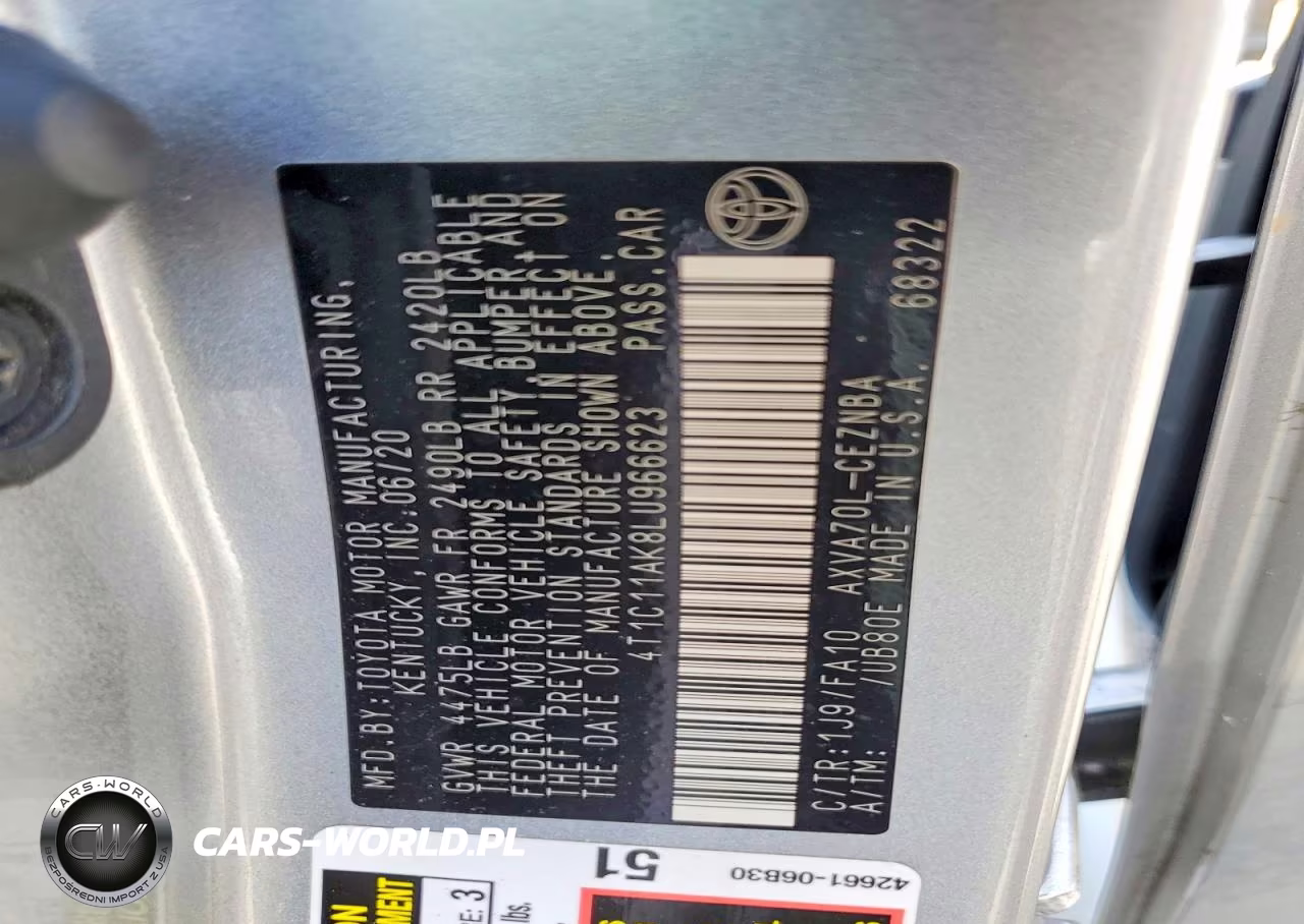 2020 Toyota Camry Le VIN:4T1C11AK8LU966623 - 13