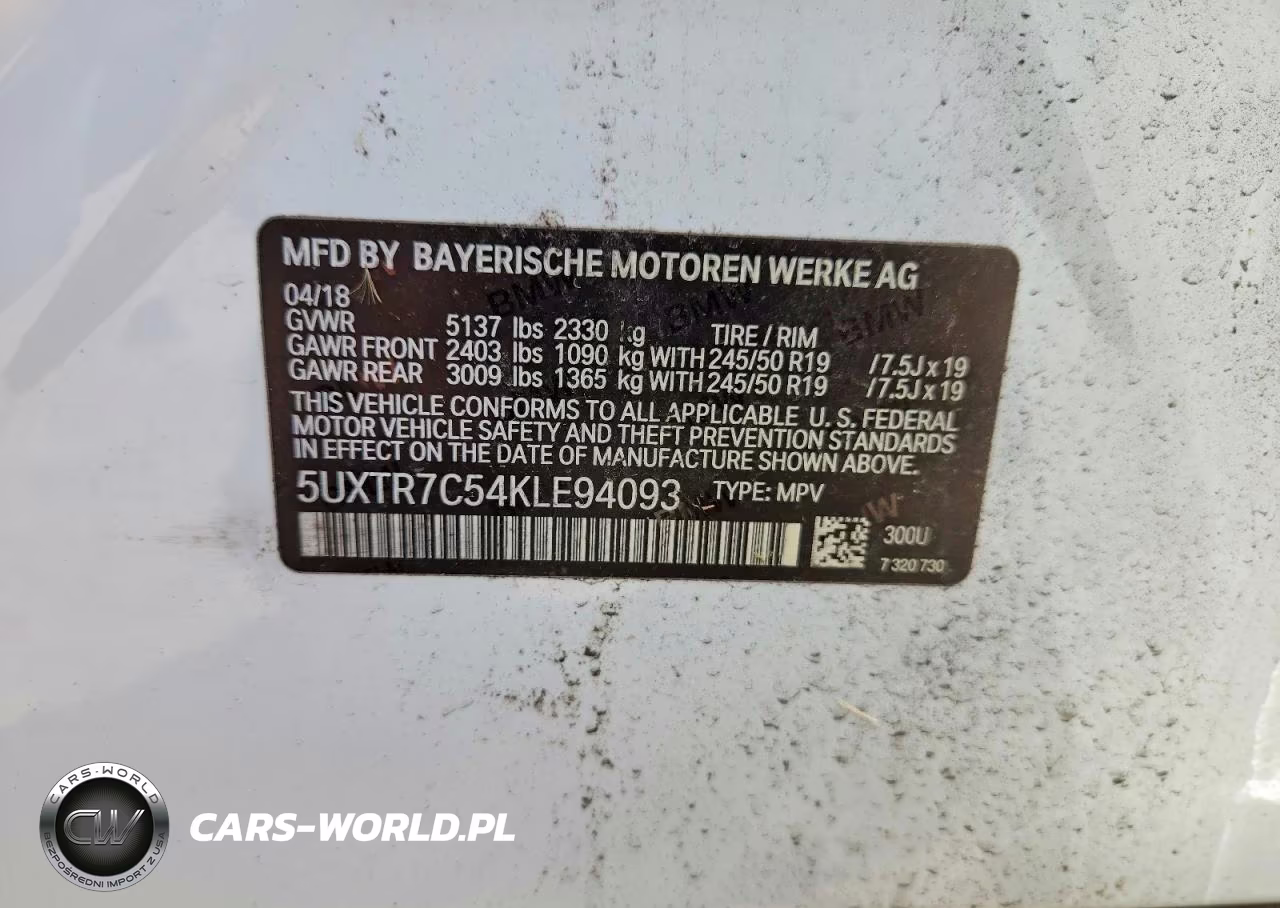 2019 BMW X3 Sdrive30I VIN:5UXTR7C54KLE94093 - 13