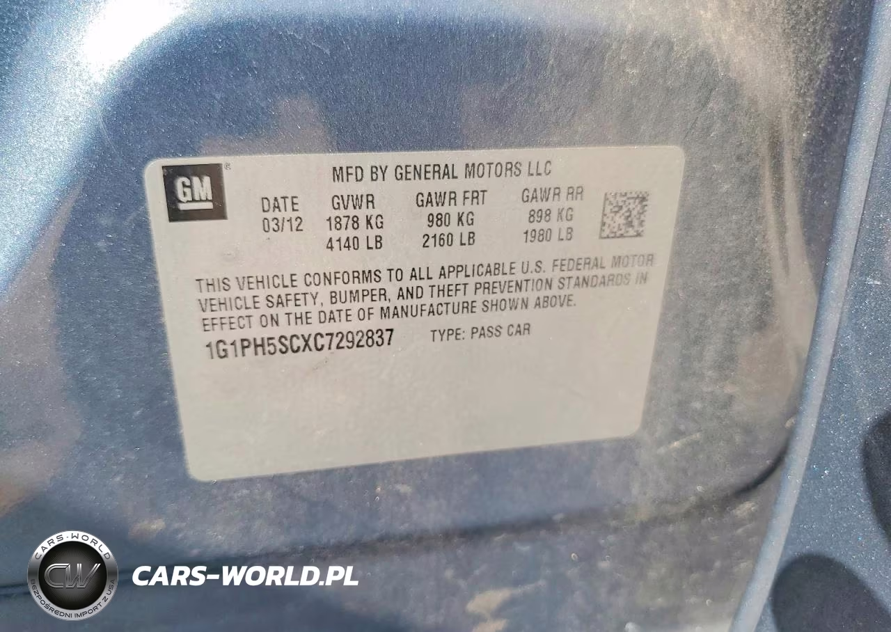 2012 Chevrolet Cruze Ltz VIN:1G1PH5SCXC7292837 - 12