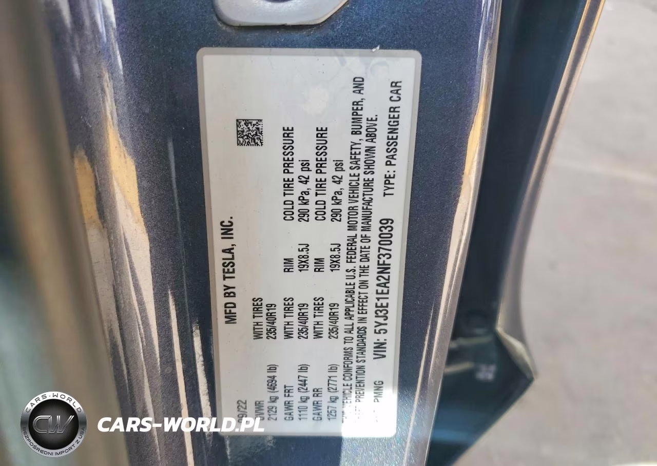 2022 Tesla Model 3 VIN:5YJ3E1EA2NF370039 - 12