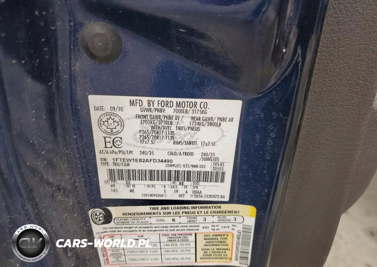 2010 Ford F150 Supercrew VIN:1FTEW1E82AFD34490 - 12