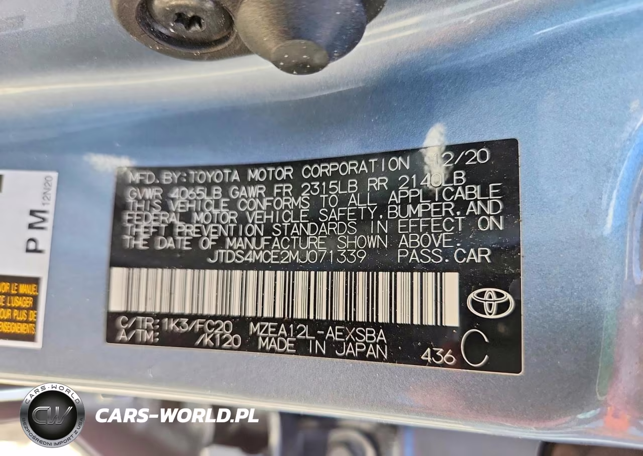 2021 Toyota Corolla Se VIN:JTDS4MCE2MJ071339 - 12