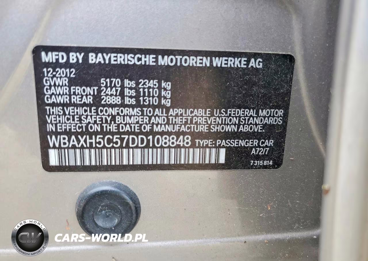 2013 BMW 528 Xi VIN:WBAXH5C57DD108848 - 13
