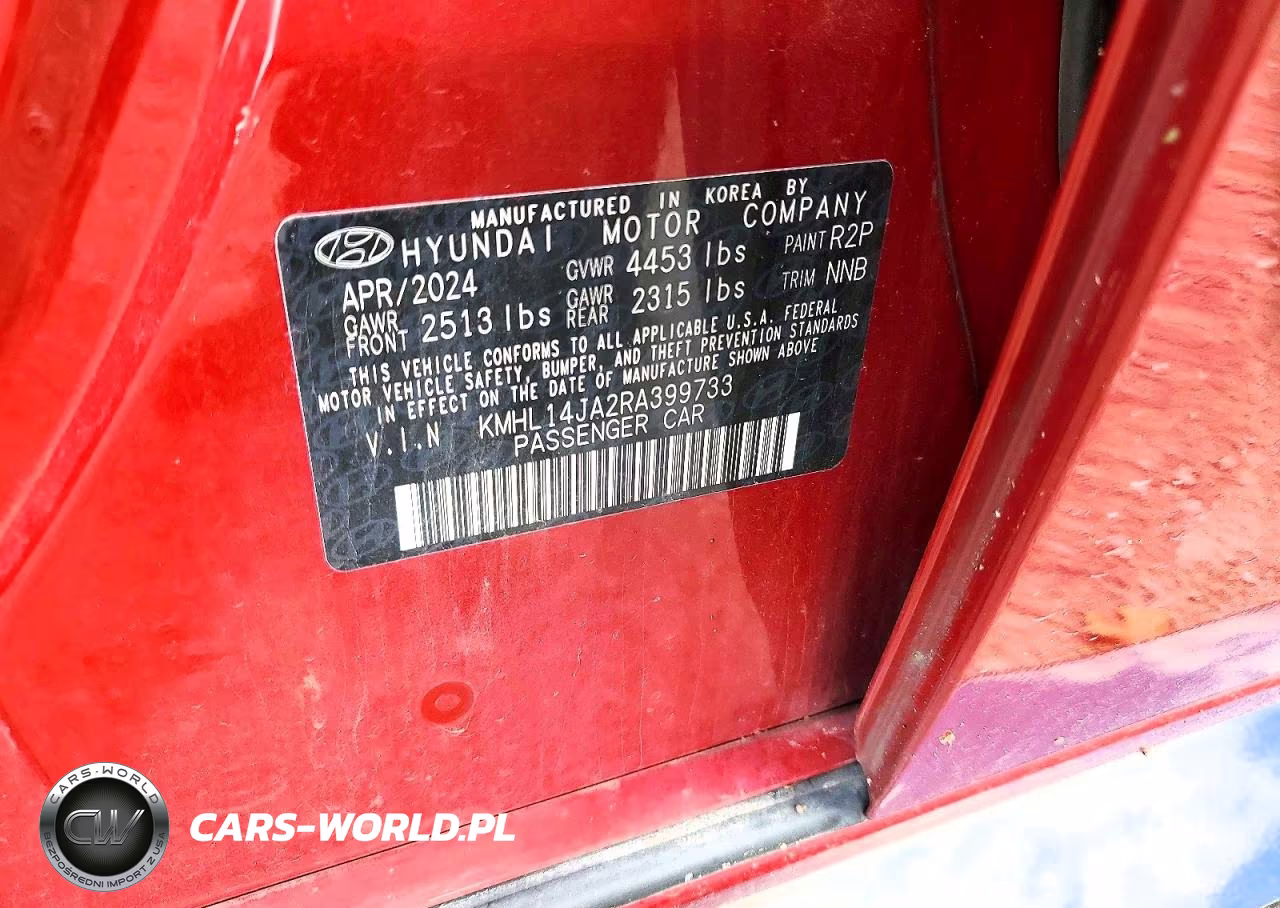 2024 Hyundai Sonata Sel VIN:KMHL14JA2RA399733 - 12
