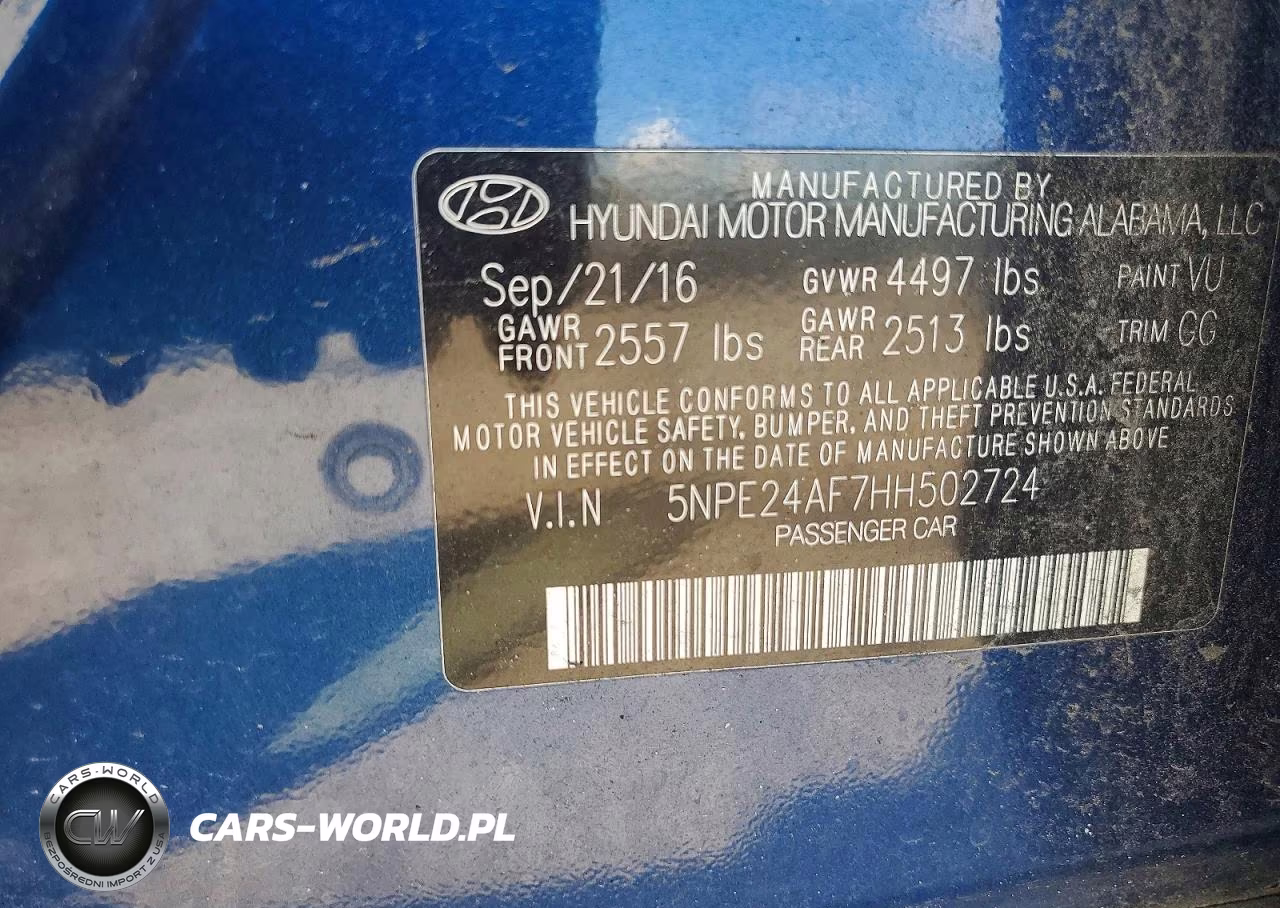 2017 Hyundai Sonata Se VIN:5NPE24AF7HH502724 - 12