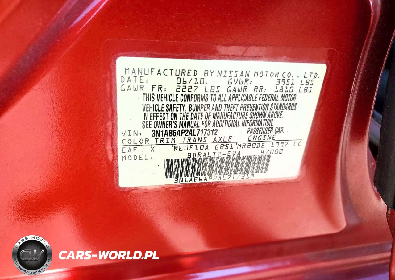2010 Nissan Sentra VIN:3N1AB6AP2AL717312 - 12