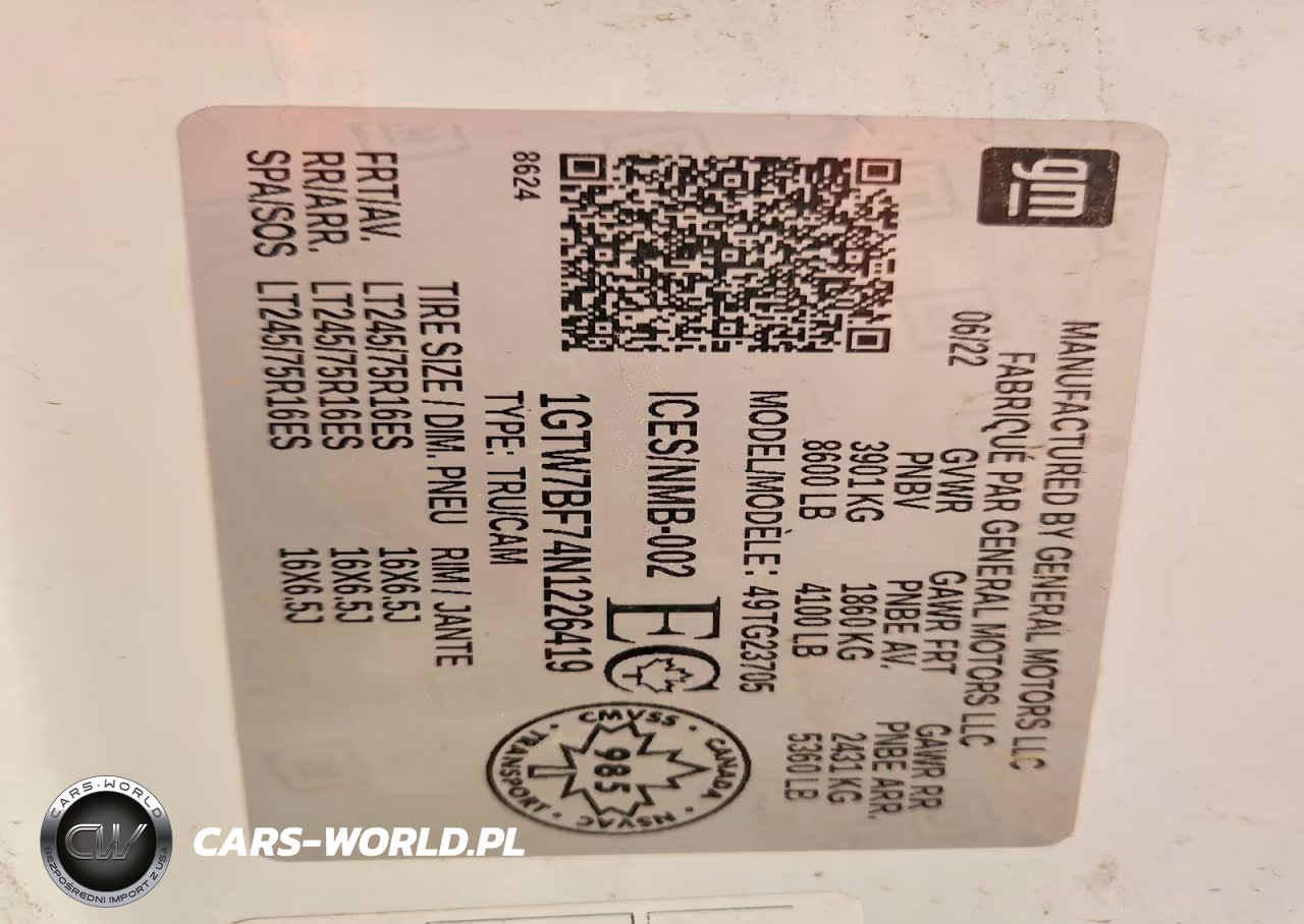 2022 GMC Savana G2500 VIN:1GTW7BF74N1226419 - 13