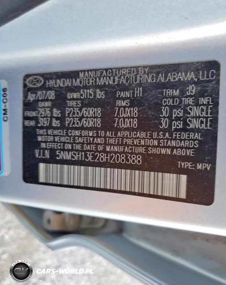 2008 Hyundai Santa Fe Se VIN:5NMSH13E28H208388 - 12
