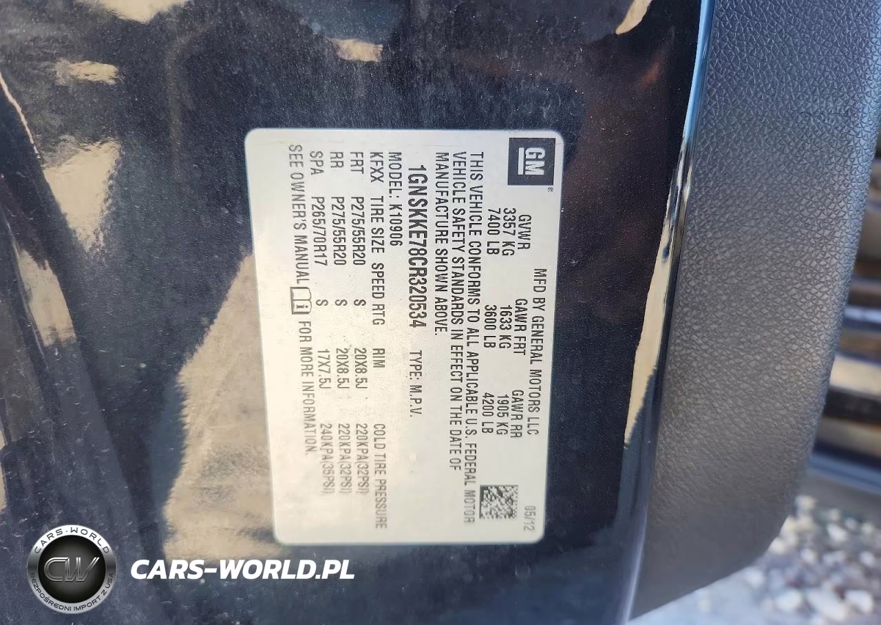2012 Chevrolet Suburban K1500 Ltz VIN:1GNSKKE78CR320534 - 13