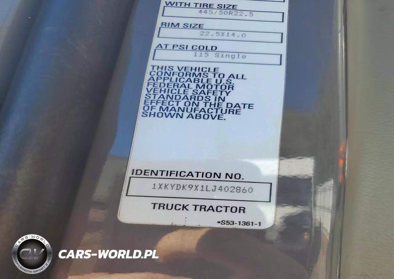 2020 Kenworth T680 Semi Truck VIN:1XKYDK9X1LJ402860 - 12