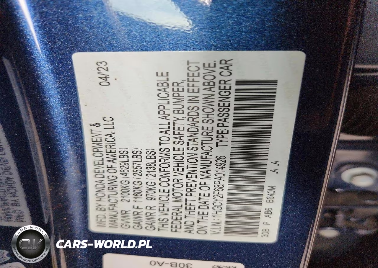 2023 Honda Accord Hybrid Exl VIN:1HGCY2F68PA014926 - 12