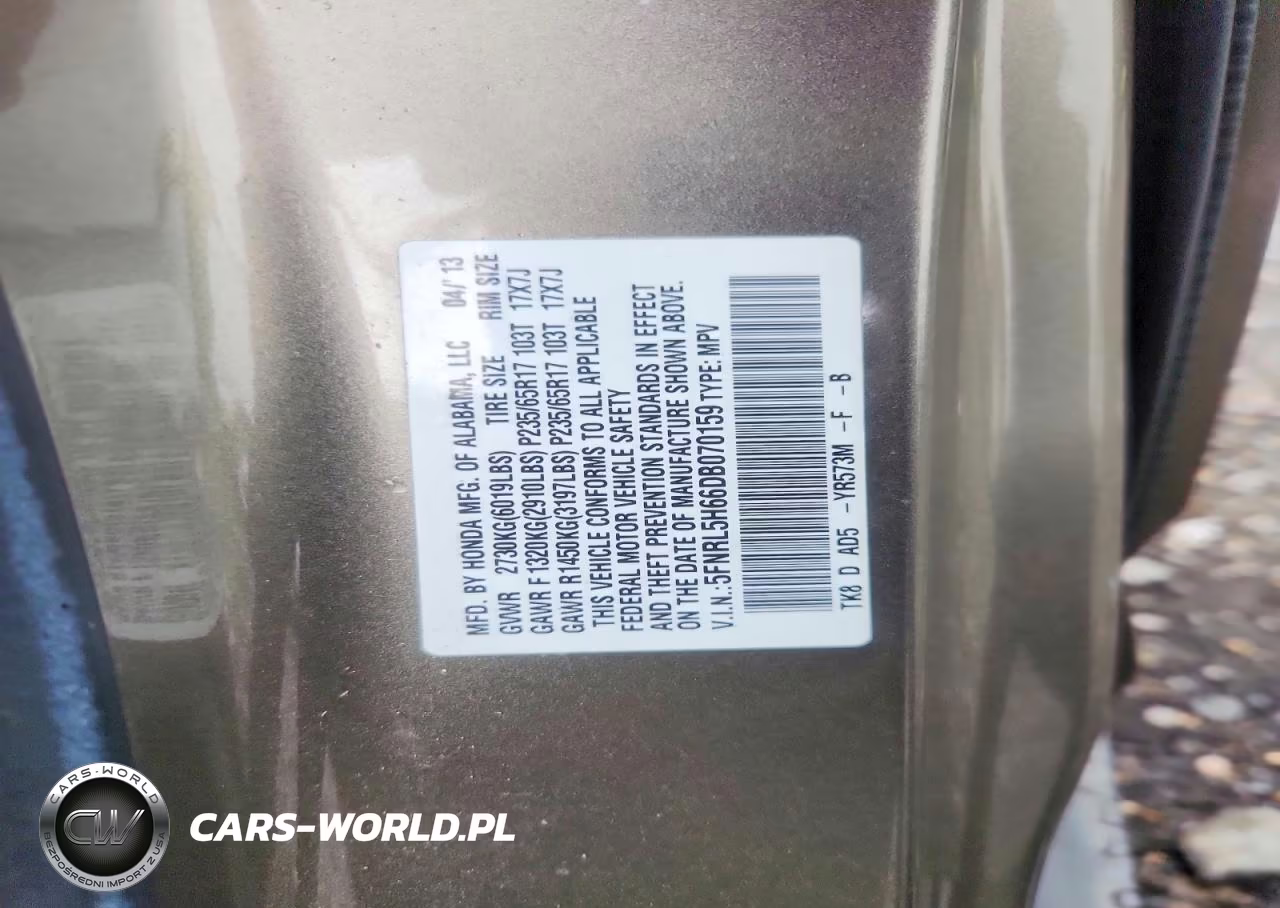 2013 Honda Odyssey Exl VIN:5FNRL5H66DB070159 - 13
