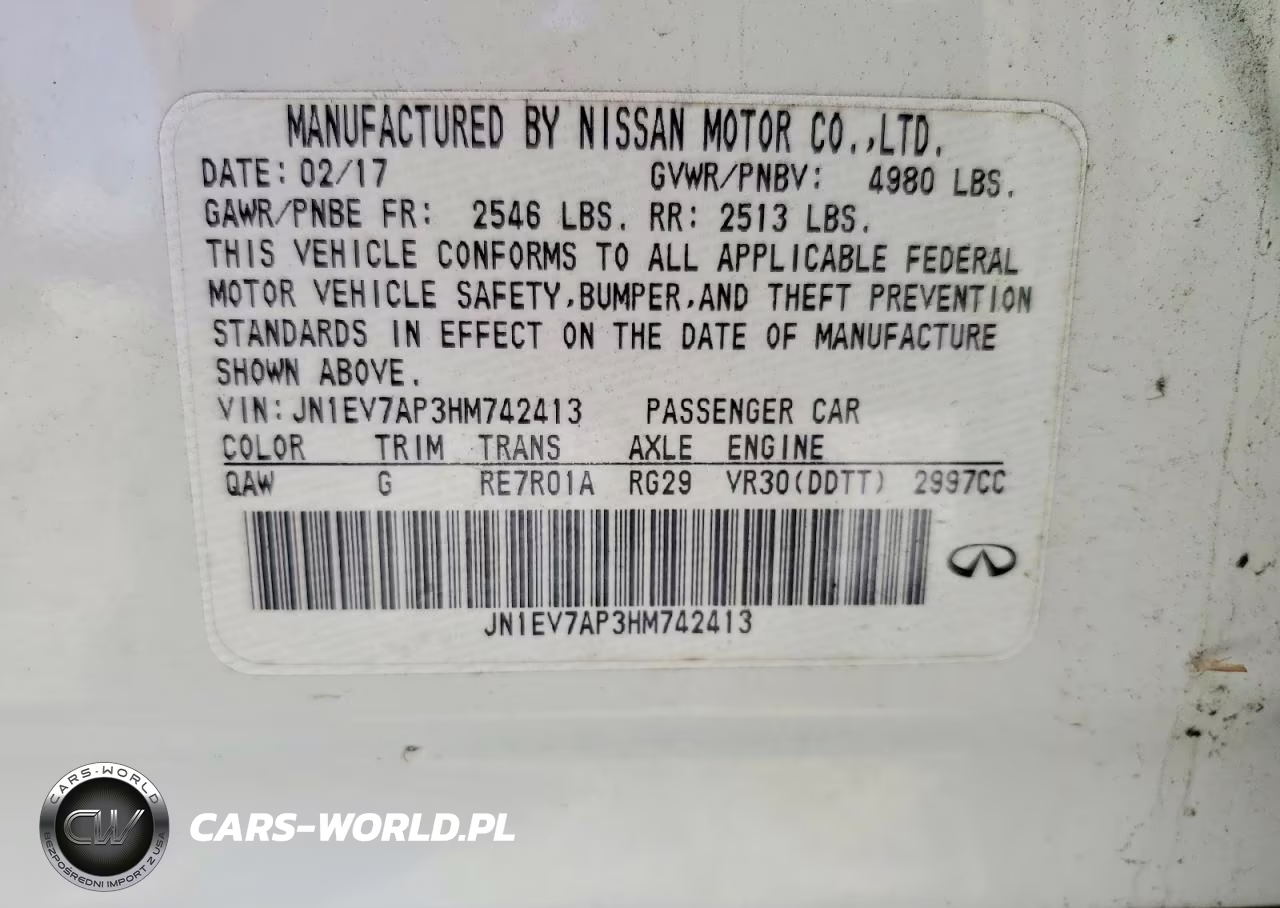 2017 Infiniti Q50 3.0T Premium VIN:JN1EV7AP3HM742413 - 12