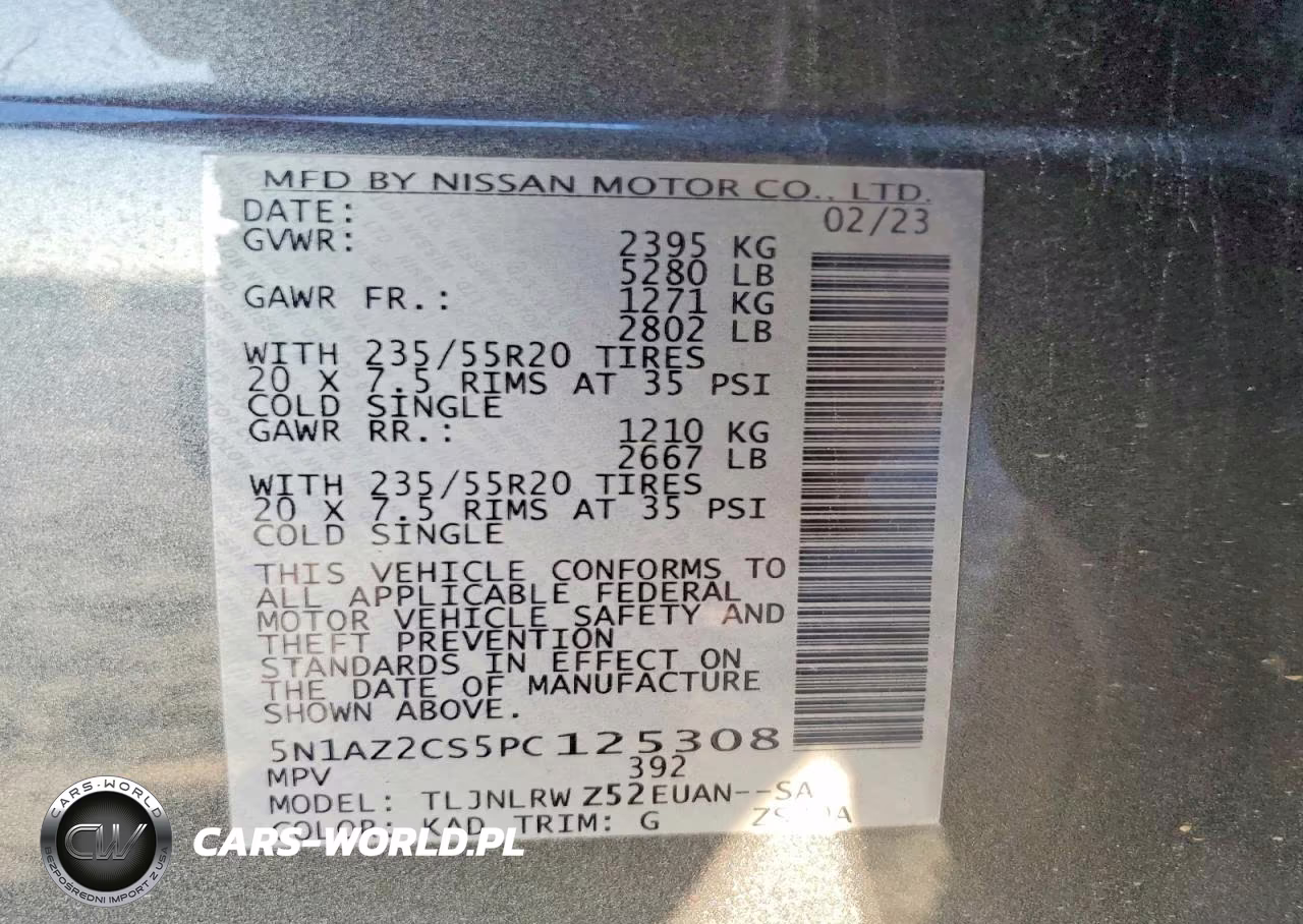 2023 Nissan Murano Sl VIN:5N1AZ2CS5PC125308 - 12