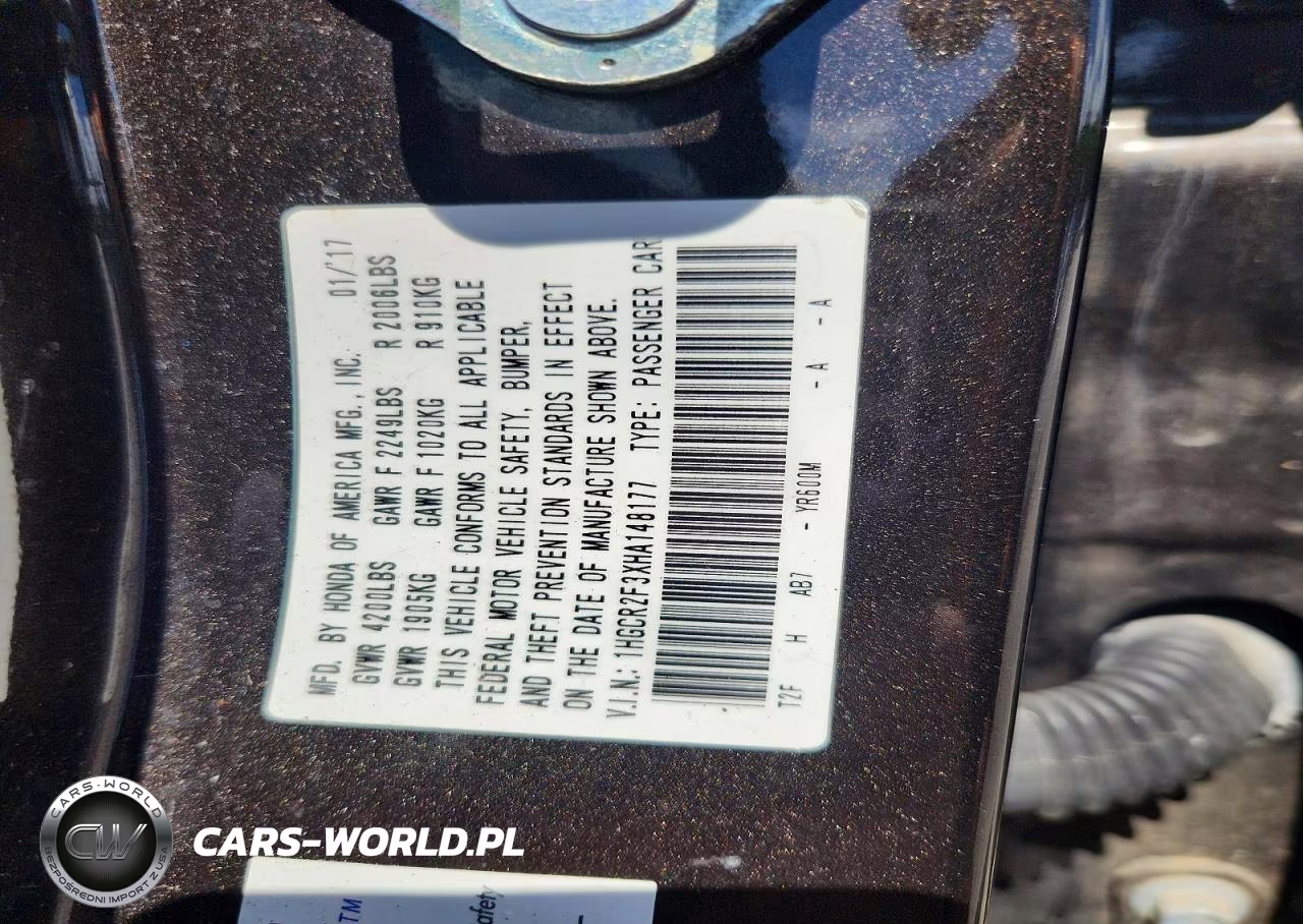 2017 Honda Accord Lx VIN:1HGCR2F3XHA148177 - 12
