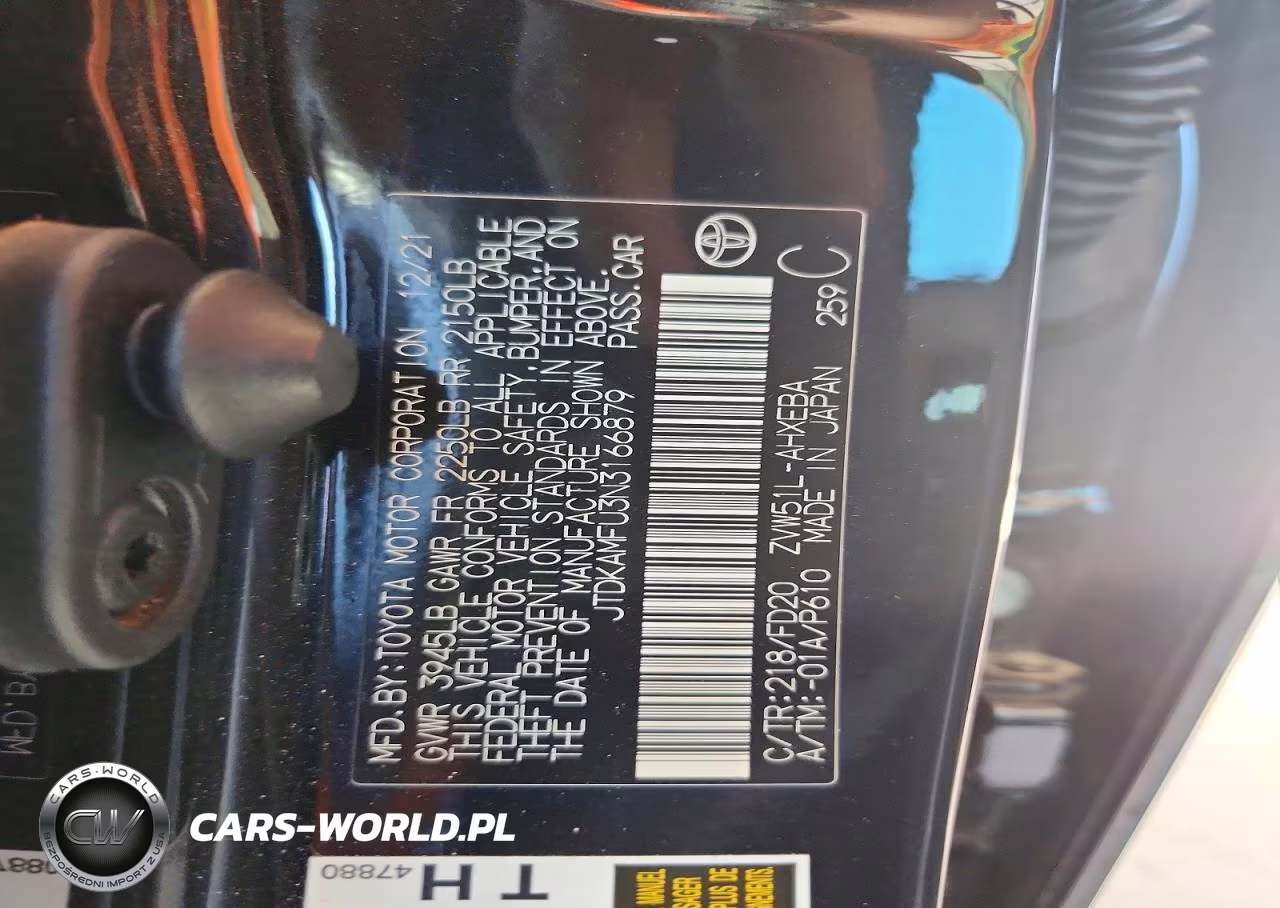 2022 Toyota Prius Le VIN:JTDKAMFU3N3166879 - 13